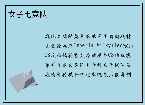 女子电竞队